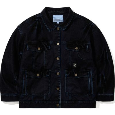 Bs Rabbit Dsxbs Wax Real Denim Wide Work Jacket WORN MIDNIGHT DENIM XL Bs Rabbit Dsxbs Wax Real Denim Wide Work Jacket WORN MIDNIGHT DENIM XL