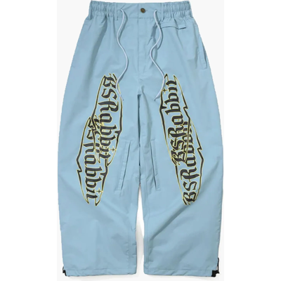 Bs Rabbit Vertical Print Super Wide Ventilation Pants ASH BLUE L Bs Rabbit Vertical Print Super Wide Ventilation Pants ASH BLUE L