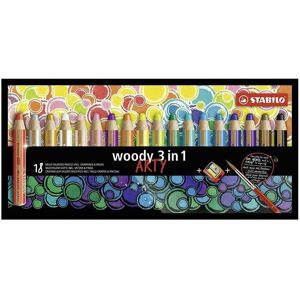 Stabilo - Woody 3in1 wallet of 18 colours with sharpener