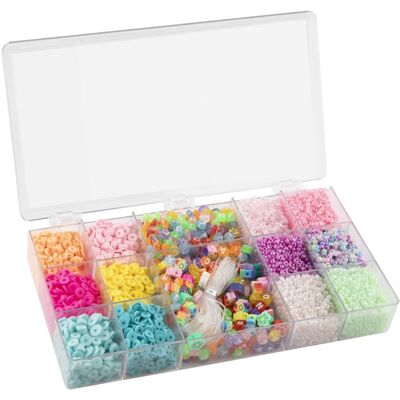 JOYA - Jewellery Set, 5 diff. beads & transparent thread JOYA - Jewellery Set, 5 diff. beads & transparent thread