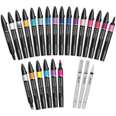 Winsor & Newton - Promarker Set, Modern Lettering 25pcs+walle Winsor & Newton - Promarker Set, Modern Lettering 25pcs+walle