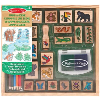 Melissa & Doug MND Wooden Stamp-a-Scene Rain Forest Melissa & Doug MND Wooden Stamp-a-Scene Rain Forest