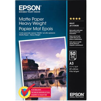EPSON A3 Matte Paper Heavyweight 167g, 50 sheets EPSON A3 Matte Paper Heavyweight 167g, 50 sheets