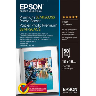 EPSON 10x15cm Premium SemiGlossy Photo Paper 251g 50 sheets EPSON 10x15cm Premium SemiGlossy Photo Paper 251g 50 sheets
