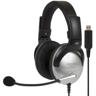 KOSS Headset SB45 USB On-Ear Silver/Svart KOSS Headset SB45 USB On-Ear Silver/Svart