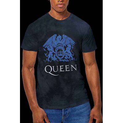 Queen: Unisex T-Shirt/Blue Crest (Dip-Dye On Black) (Wash Collection) (Small) Queen: Unisex T-Shirt/Blue Crest (Dip-Dye On Black) (Wash Collection) (Small)