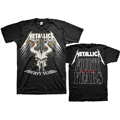 Metallica: Unisex T-Shirt/40th Anniversary Forty Years (Black) (Back Print) (XX-Large) Metallica: Unisex T-Shirt/40th Anniversary Forty Years (Black) (Back Print) (XX-Large)