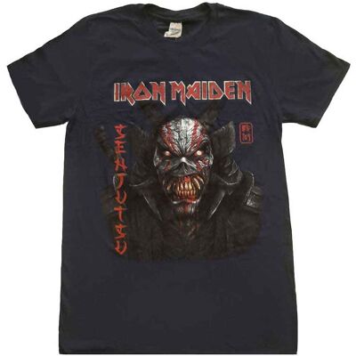 Iron Maiden: Unisex T-Shirt/Senjutsu Back Cover Vertical Logo (Navy Blue) (X-Large) Iron Maiden: Unisex T-Shirt/Senjutsu Back Cover Vertical Logo (Navy Blue) (X-Large)