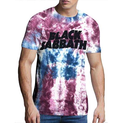 Black Sabbath: Unisex T-Shirt/Wavy Logo (Blue & Red) (Wash Collection) (Large) Black Sabbath: Unisex T-Shirt/Wavy Logo (Blue & Red) (Wash Collection) (Large)