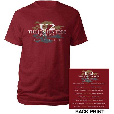 U2: Unisex T-Shirt/Joshua Tree 2017 (Red) (Back Print & Ex-Tour) (Large) U2: Unisex T-Shirt/Joshua Tree 2017 (Red) (Back Print & Ex-Tour) (Large)
