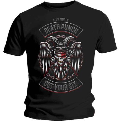 Five Finger Death Punch: Unisex T-Shirt/Biker Badge (Black) (Large) Five Finger Death Punch: Unisex T-Shirt/Biker Badge (Black) (Large)
