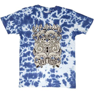 Def Leppard: Unisex T-Shirt/Love Bites (Blue) (Wash Collection) (Large) Def Leppard: Unisex T-Shirt/Love Bites (Blue) (Wash Collection) (Large)