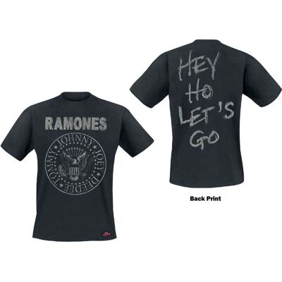 Ramones: Unisex T-Shirt/Seal Hey Ho (Black) (Back Print) (XX-Large) Ramones: Unisex T-Shirt/Seal Hey Ho (Black) (Back Print) (XX-Large)
