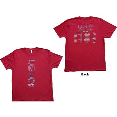 U2: Unisex T-Shirt/I+E 2018 Tour Dates (Maroon Red) (Back Print & Ex-Tour) (Medium) U2: Unisex T-Shirt/I+E 2018 Tour Dates (Maroon Red) (Back Print & Ex-Tour) (Medium)