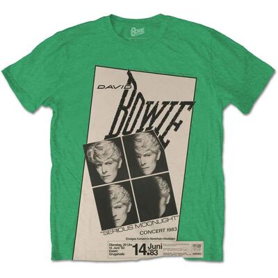 David Bowie: Unisex T-Shirt/Concert '83 (Irish Green) (Medium) David Bowie: Unisex T-Shirt/Concert '83 (Irish Green) (Medium)