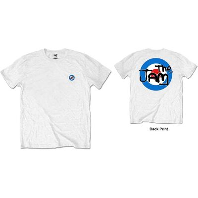 The Jam: Unisex Retail Pack T-Shirt/Target Logo (White) (Back Print) (Small) The Jam: Unisex Retail Pack T-Shirt/Target Logo (White) (Back Print) (Small)