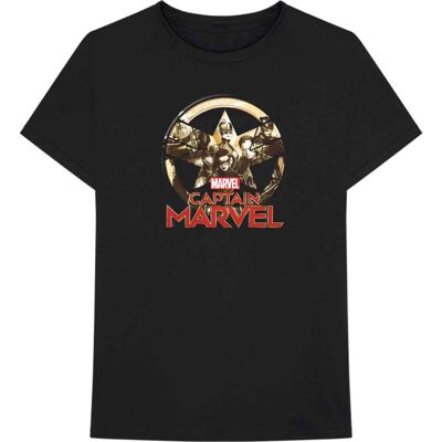Marvel Comics: Unisex T-Shirt/Captain Marvel Star Logo (Black) (X-Large) Marvel Comics: Unisex T-Shirt/Captain Marvel Star Logo (Black) (X-Large)