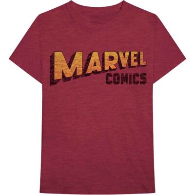 Marvel Comics: Unisex T-Shirt/Warped Logo (Maroon Red) (XX-Large) Marvel Comics: Unisex T-Shirt/Warped Logo (Maroon Red) (XX-Large)