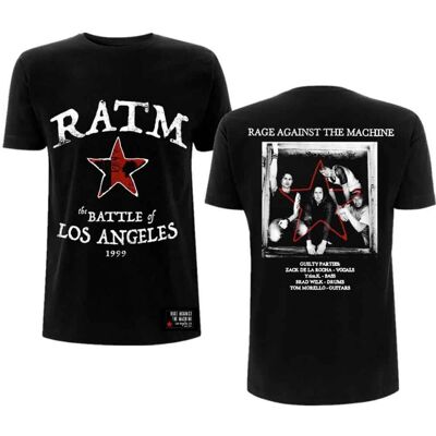 Rage Against The Machine: Unisex T-Shirt/Battle Star (Black) (Back Print) (Medium) Rage Against The Machine: Unisex T-Shirt/Battle Star (Black) (Back Print) (Medium)