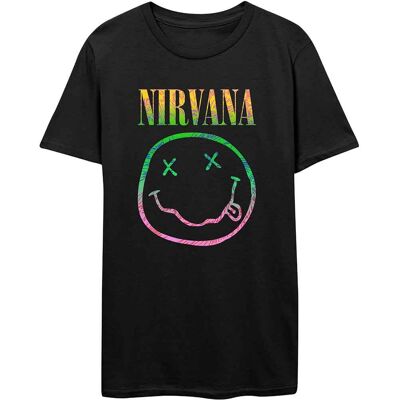 Nirvana: Unisex T-Shirt/Sorbet Ray Happy Face (Black) (Large) Nirvana: Unisex T-Shirt/Sorbet Ray Happy Face (Black) (Large)