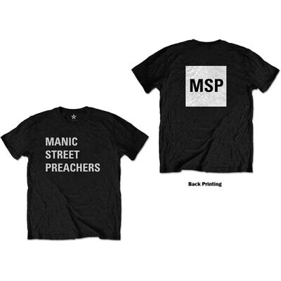 Manic Street Preachers: Unisex T-Shirt/Block Logo (Black) (Back Print) (XX-Large) Manic Street Preachers: Unisex T-Shirt/Block Logo (Black) (Back Print) (XX-Large)