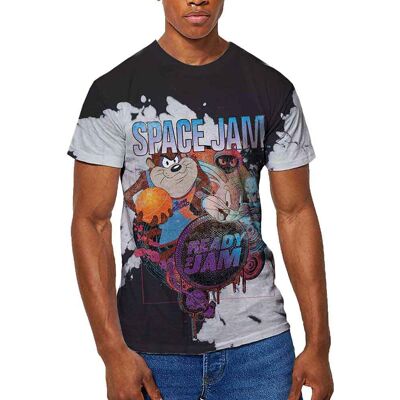 Space Jam: Unisex T-Shirt/SJ2: Ready 2 Jam (Black & White) (Wash Collection) (Large) Space Jam: Unisex T-Shirt/SJ2: Ready 2 Jam (Black & White) (Wash Collection) (Large)