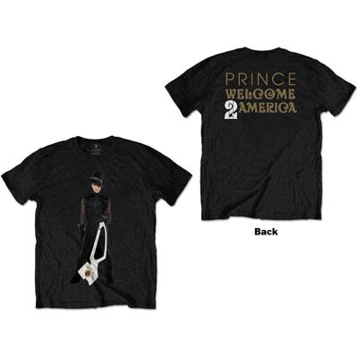 Prince: Unisex T-Shirt/W2A White Guitar (Black) (Back Print) (XX-Large) Prince: Unisex T-Shirt/W2A White Guitar (Black) (Back Print) (XX-Large)