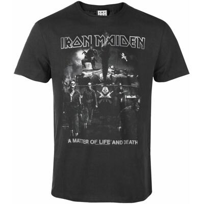 Iron Maiden: - Life or Death Amplified Vintage Charcoal Small T-Shirt Iron Maiden: - Life or Death Amplified Vintage Charcoal Small T-Shirt