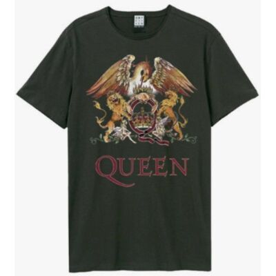 Queen: Royal Crest Amplified Vintage Charcoal Small t Shirt Queen: Royal Crest Amplified Vintage Charcoal Small t Shirt