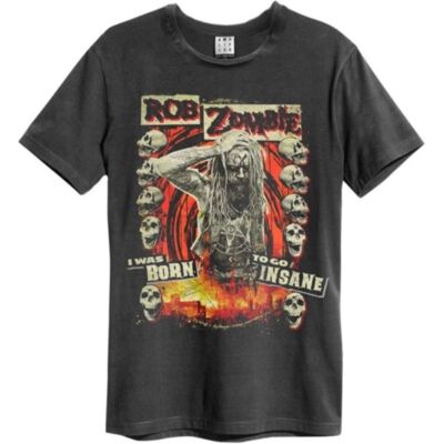 Rob Zombie: - Born Insane Amplified Large Vintage Charcoal t Shirt Rob Zombie: - Born Insane Amplified Large Vintage Charcoal t Shirt