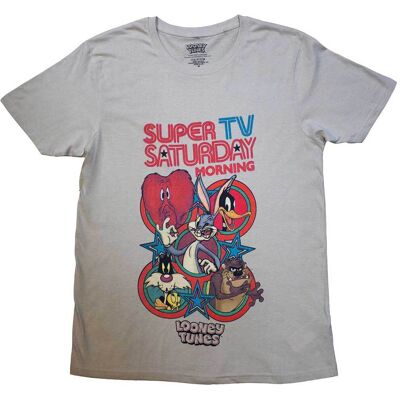 Looney Tunes: Unisex T-Shirt/Super Saturday TV (Sand) (Medium) Looney Tunes: Unisex T-Shirt/Super Saturday TV (Sand) (Medium)