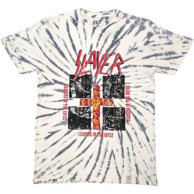 Slayer: Unisex T-Shirt/Quad Seasons (White) (Wash Collection) (Large) Slayer: Unisex T-Shirt/Quad Seasons (White) (Wash Collection) (Large)