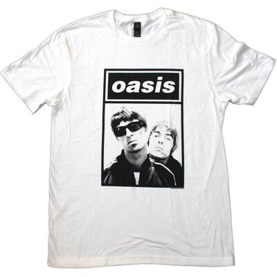 Oasis: Unisex T-Shirt/Noel & Liam Boxed Photo (White) (Medium) Oasis: Unisex T-Shirt/Noel & Liam Boxed Photo (White) (Medium)