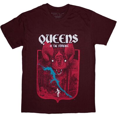 Queens Of The Stone Age: Unisex T-Shirt/Bat (Maroon Red) (Medium) Queens Of The Stone Age: Unisex T-Shirt/Bat (Maroon Red) (Medium)