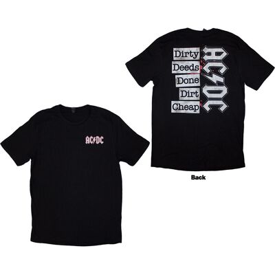 AC/DC: Unisex T-Shirt/Mini Logo / Dirty Deeds (Black) (Back Print) (Large) AC/DC: Unisex T-Shirt/Mini Logo / Dirty Deeds (Black) (Back Print) (Large)