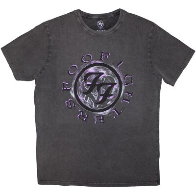 Foo Fighters: Unisex Stone Wash T-Shirt/Wheel Logo Shadow (Charcoal Grey) (Large) Foo Fighters: Unisex Stone Wash T-Shirt/Wheel Logo Shadow (Charcoal Grey) (Large)