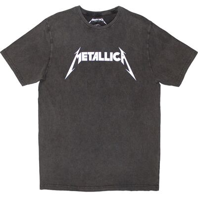 Metallica: Unisex Stone Wash T-Shirt/Logo (Charcoal Grey) (Large) Metallica: Unisex Stone Wash T-Shirt/Logo (Charcoal Grey) (Large)