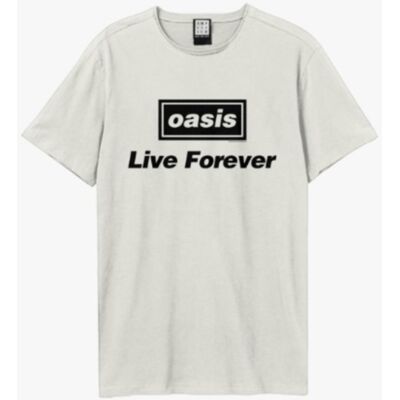 Amplified Oasis: Live Forever Title Vintage White Medium Amplified Oasis: Live Forever Title Vintage White Medium
