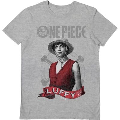 One Piece: (Live Action Luffy) Grey Unisex T-Shirt Medium One Piece: (Live Action Luffy) Grey Unisex T-Shirt Medium