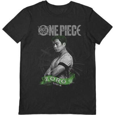 One Piece: (Live Action Zoro) Black Unisex T-Shirt Large One Piece: (Live Action Zoro) Black Unisex T-Shirt Large