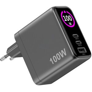 Celly: Laddare 100W PD/QC med display Celly: Laddare 100W PD/QC med display