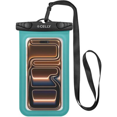 Celly: Vattentät bag IPX8 max 7" Splashbag Turkos Celly: Vattentät bag IPX8 max 7" Splashbag Turkos
