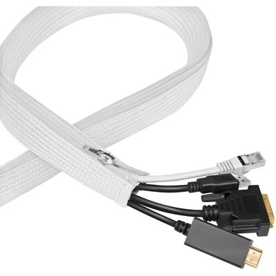 LogiLink: Kabelstrumpa med dragkedja Ø30mm 2m Vit LogiLink: Kabelstrumpa med dragkedja Ø30mm 2m Vit