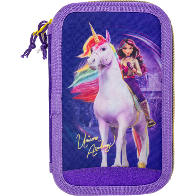 Stor - Unicorn Academy - Filled double pencil case - 19.5 x 12.5 x 5 cm Stor - Unicorn Academy - Filled double pencil case - 19.5 x 12.5 x 5 cm