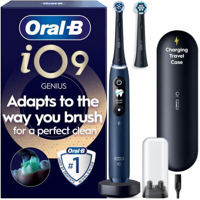 Oral B - iO9 Electric Toothbrush - Sapphire Blue - 2 Brush Head, Charging Travel Case Oral B - iO9 Electric Toothbrush - Sapphire Blue - 2 Brush Head, Charging Travel Case