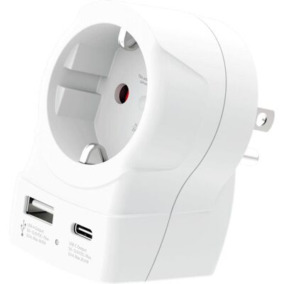 SKROSS: Reseadapter Europa till USA m.fl. USB-A/USB-C 20W PD Jordad SKROSS: Reseadapter Europa till USA m.fl. USB-A/USB-C 20W PD Jordad