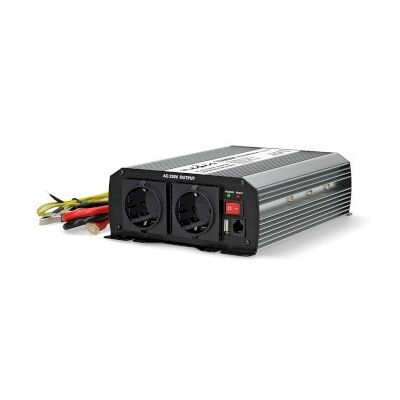 Nedis Växelriktare med modifierad sinusvåg Inspänning: 24 V DC Enhetens utgångsanslutning: Type F (CEE 7/3) / USB-A 230 V AC 50 Hz 1000 W Toppeffekt: 2000 W Skruv terminal Silver Nedis Växelriktare med modifierad sinusvåg Inspänning: 24 V DC Enhetens utgångsanslutning: Type F (CEE 7/3) / USB-A 230 V AC 50 Hz 1000 W Toppeffekt: 2000 W Skruv terminal Silver