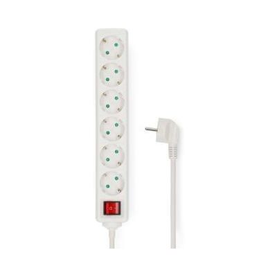 Nedis förlängningssladd - 6 uttag, 3 m kabel, 3680 W, Vit Nedis förlängningssladd - 6 uttag, 3 m kabel, 3680 W, Vit