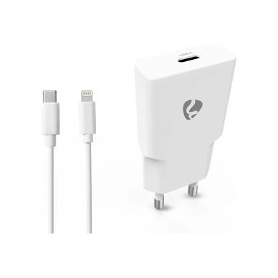 Nedis Väggladdare 20 W GaN PD3.0 1.67 A / 2.22 A / 3.0 A Antal utgångar: 1 USB-C(tm) Lightning 8-Pin (Lös) Kabel 1.00 m Automatiskt val av Spänning Vit Nedis Väggladdare 20 W GaN PD3.0 1.67 A / 2.22 A / 3.0 A Antal utgångar: 1 USB-C(tm) Lightning 8-Pin (Lös) Kabel 1.00 m Automatiskt val av Spänning Vit