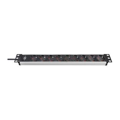 Brennenstuhl Alu-Line 19" uttag 9-vägs Svart TYPE F Brennenstuhl Alu-Line 19" uttag 9-vägs Svart TYPE F